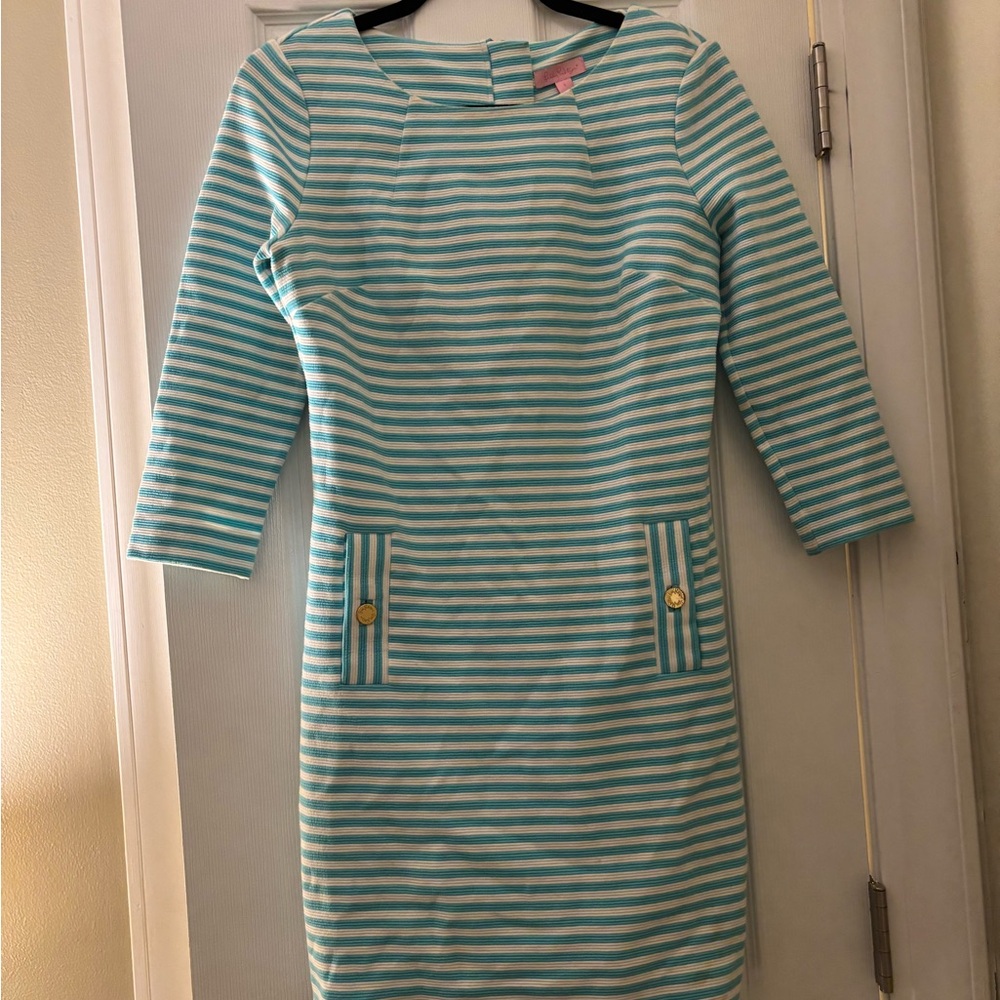 Lilly Pulitzer Charlene Blue Stripped Dress